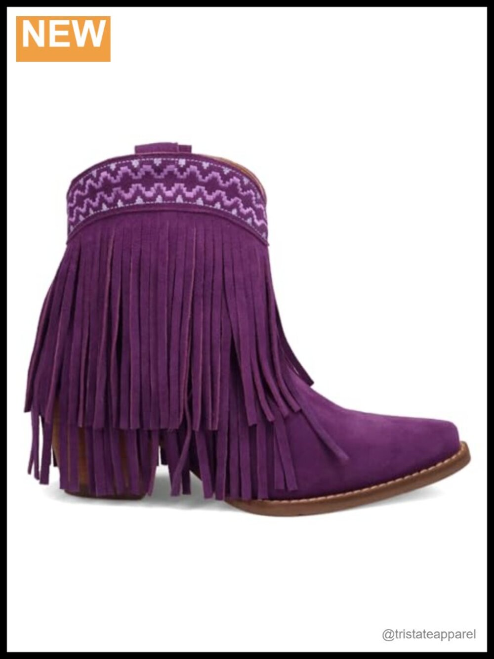 Dingo Tapadero Suede Fringe Ankle Bootie Block Heel Western Cowgirl Boots